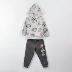 PAW PATROL - Conjunto Buzo Niño Full Print Friends Gris