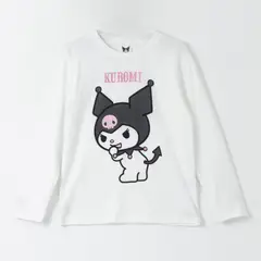 HELLO KITTY - Polera Manga Larga Niña Kuromi Blanco