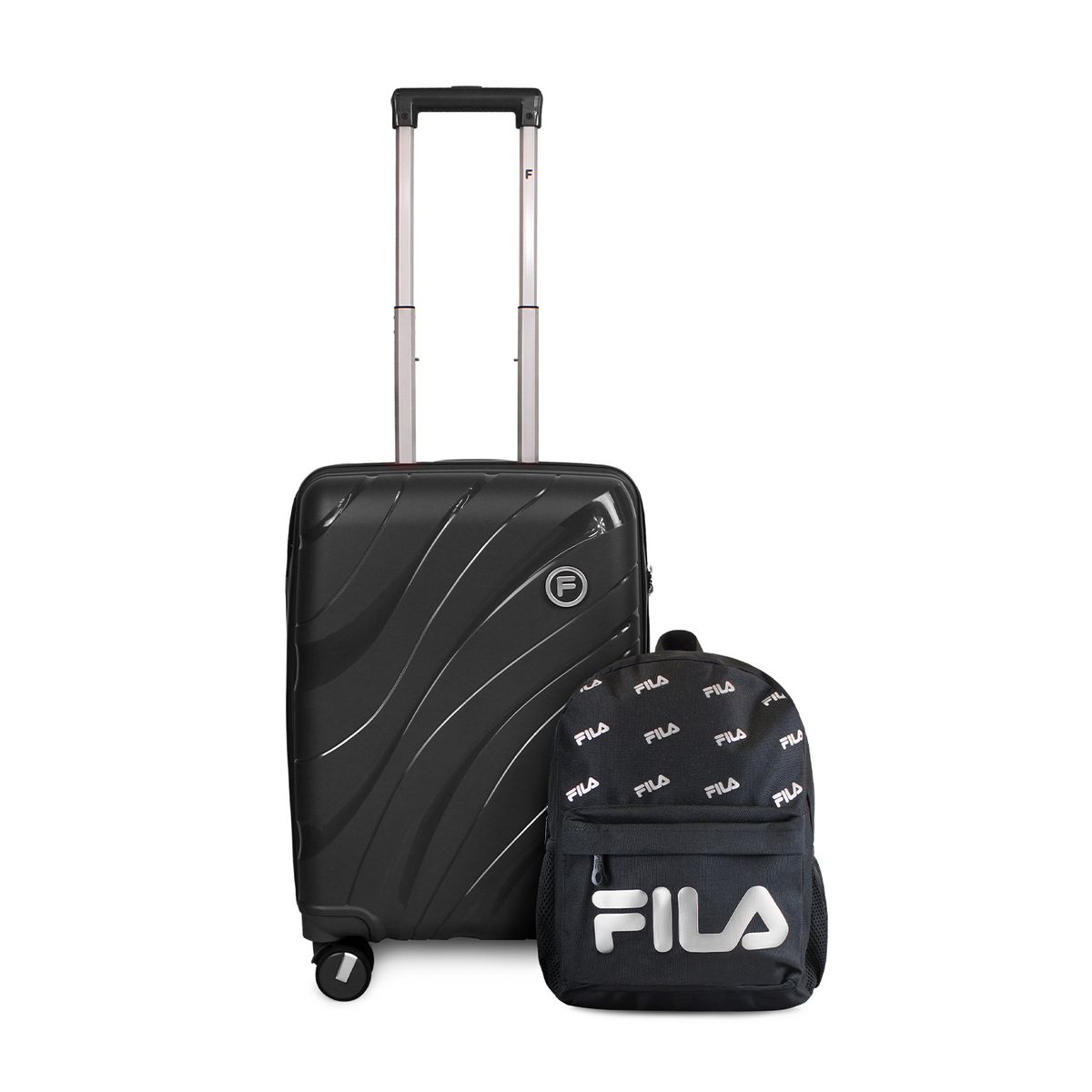 F - Pack Maleta cabina S Lola 10kg + Mochila Urbanix Fila 10lts negro-silver