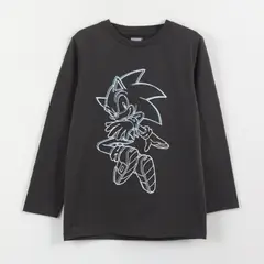 SONIC - Polera Manga Larga Niño Diseño Lineal Gris