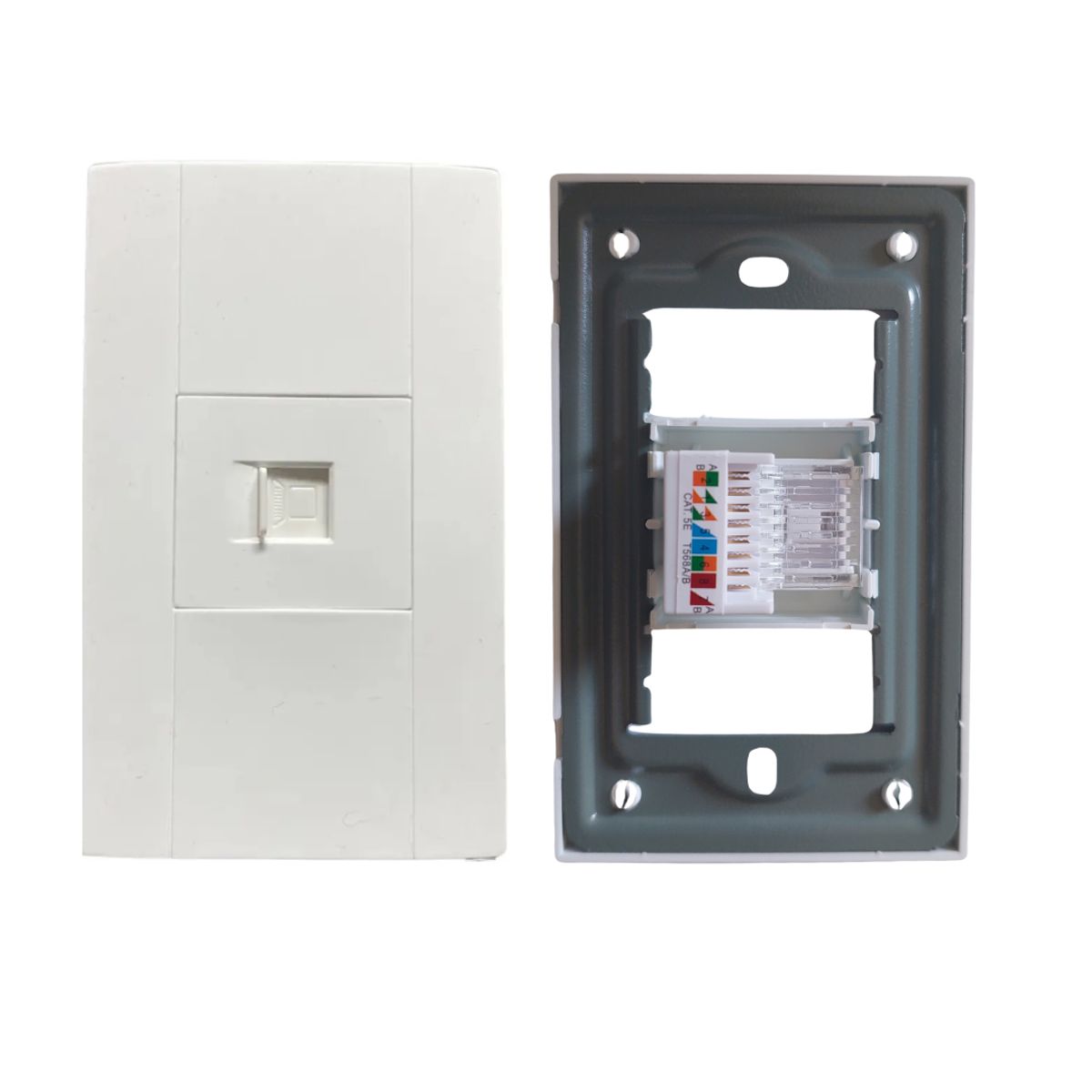 GENERICO - Placa Mural RJ45 Hembra Hembra Blanca Faceplate Red Ethernet