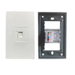 GENERICO - Placa Mural RJ45 Hembra Hembra Blanca Faceplate Red Ethernet