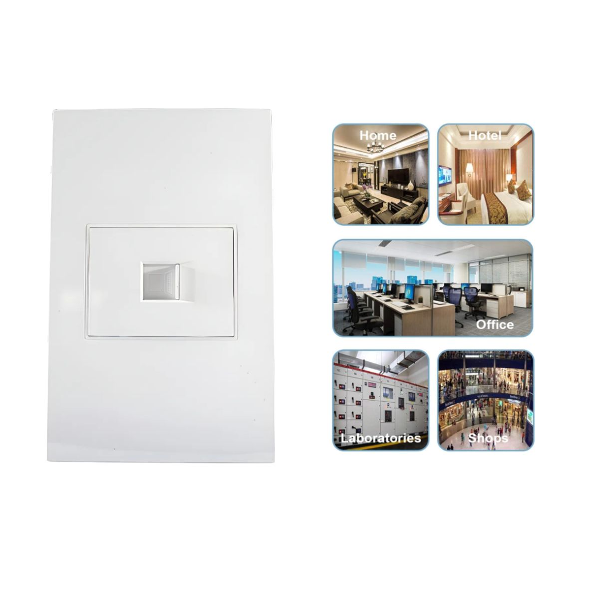 GENERICO - Placa Mural RJ45 Hembra Hembra Blanca Faceplate Red Ethernet