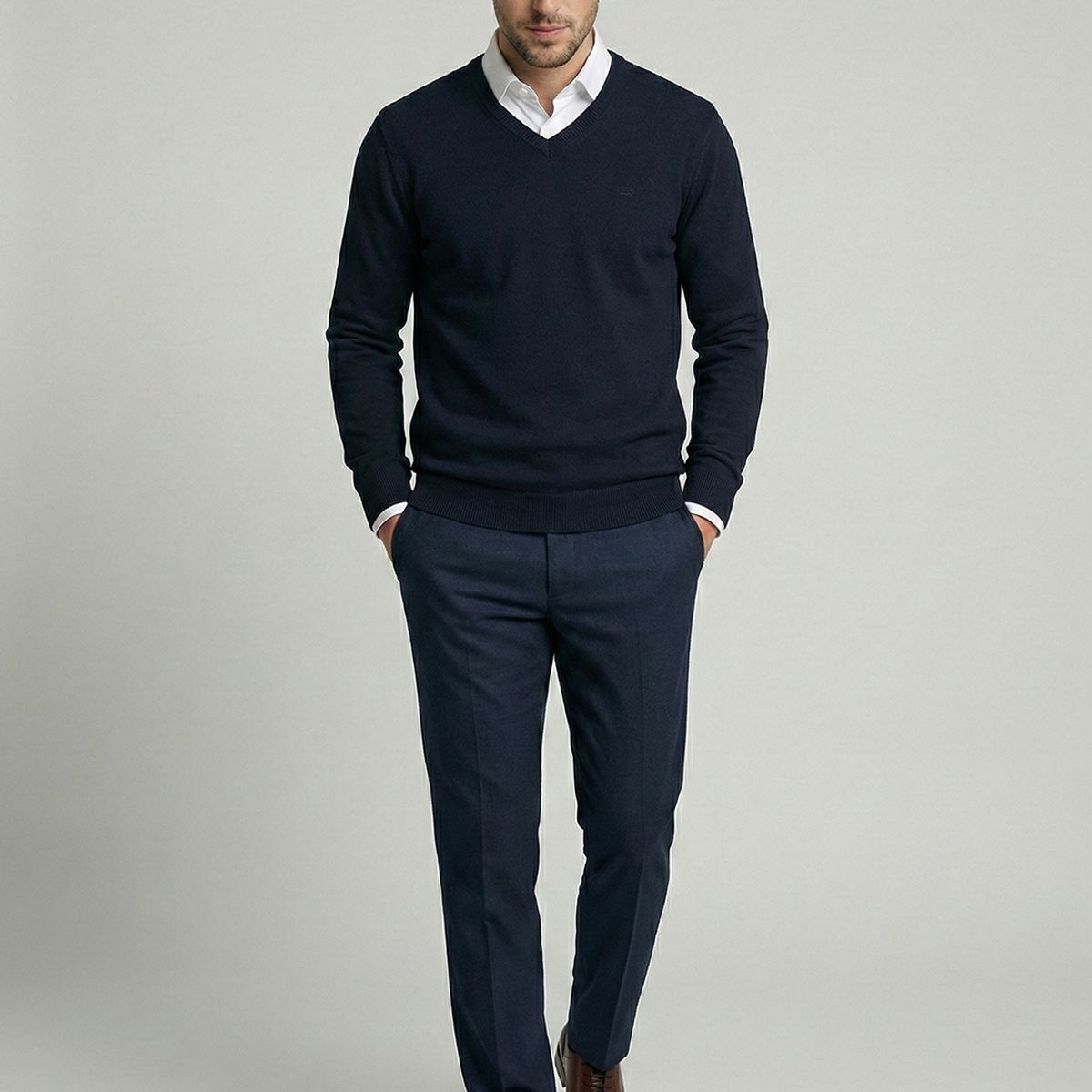 FEROUCH - Sweater Arizona V-Neck Navy Ferouch