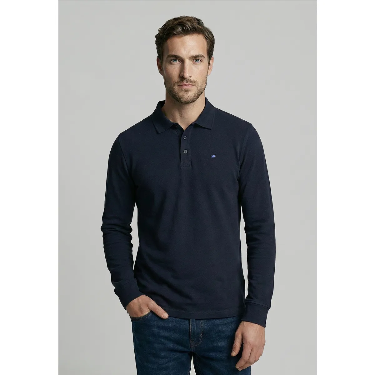 FEROUCH - Poleras Basica Ml Pique Navy Ferouch