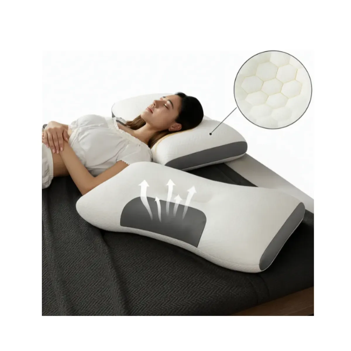 GENERICO - Pack x2 Almohada  Ortopédica Cojín Cervical Terapéuticas