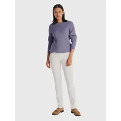 TOMMY HILFIGER - Sweater De Tejido Cable Lila