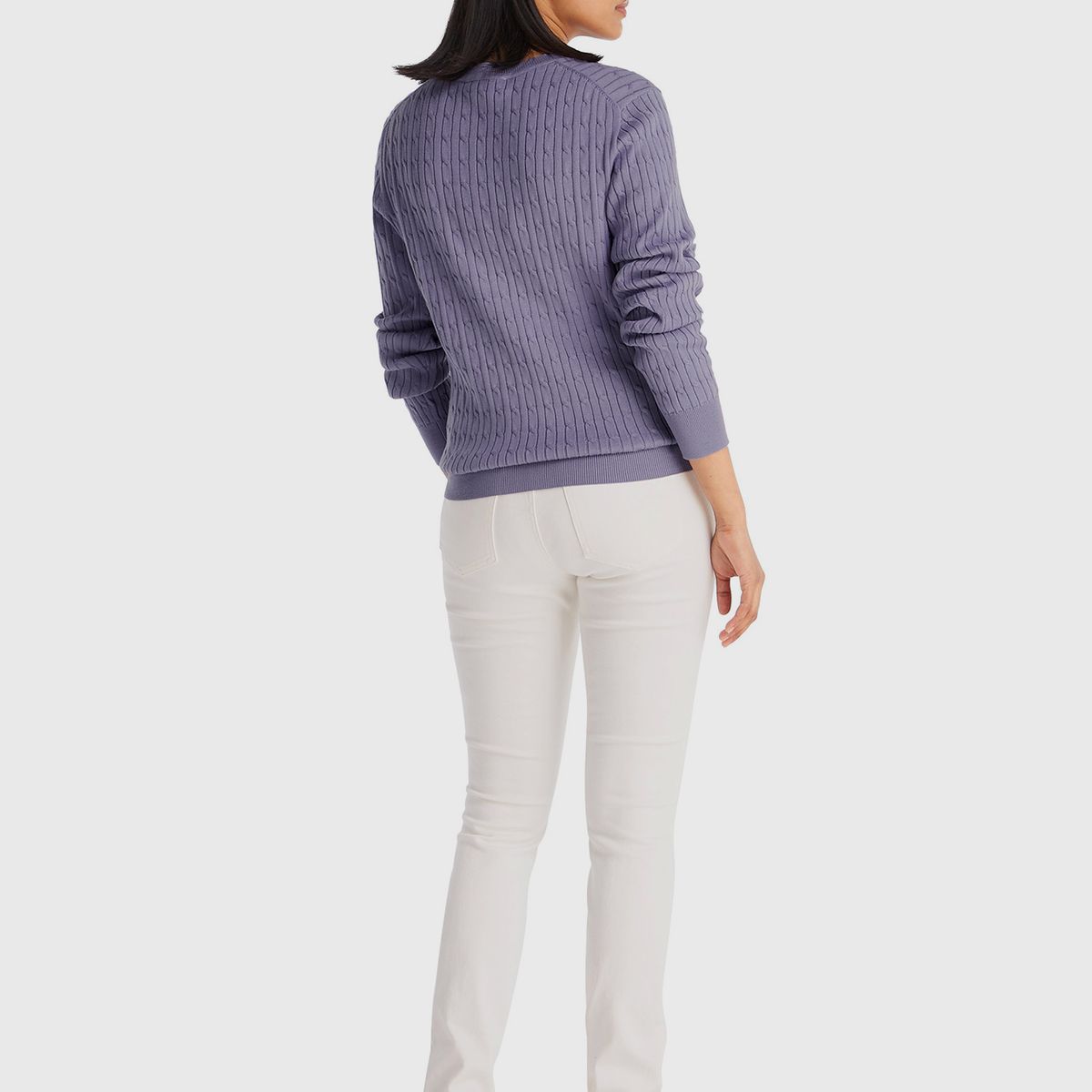 TOMMY HILFIGER - Sweater De Tejido Cable Lila Tommy Hilfiger