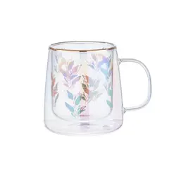 ADAGIO TEAS - Taza Doble Vidrio Color Leaves 250 ml