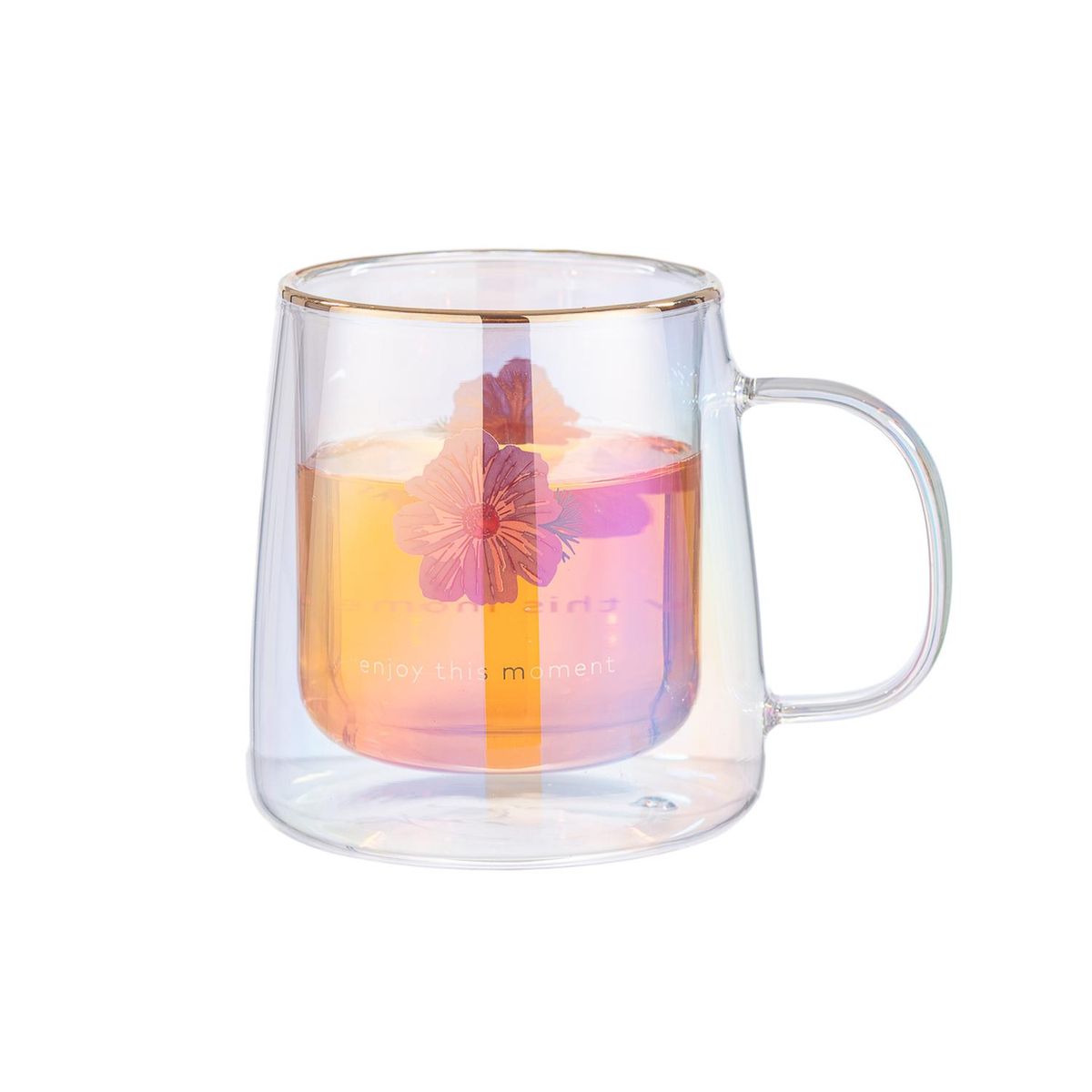 ADAGIO TEAS - Taza Doble Vidrio Hibiscus Flower 250 ml