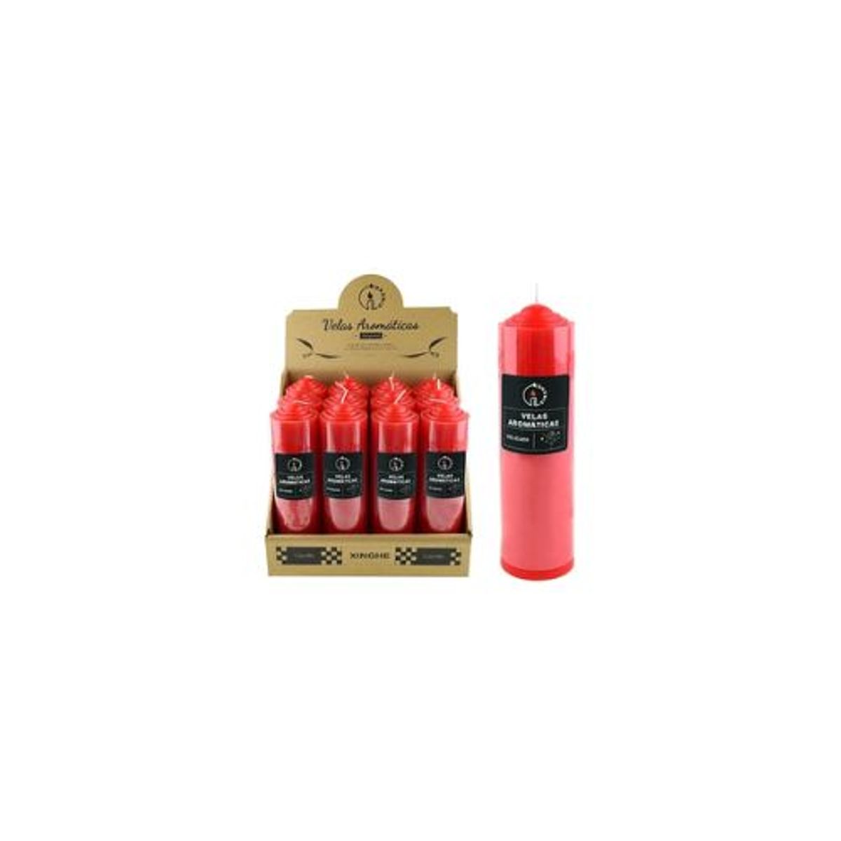 GENERICO - Vela aromática pilar rojo 6x20cm 410g