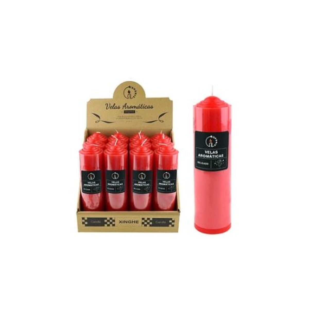 GENERICO - Vela aromática pilar rojo 6x20cm 410g