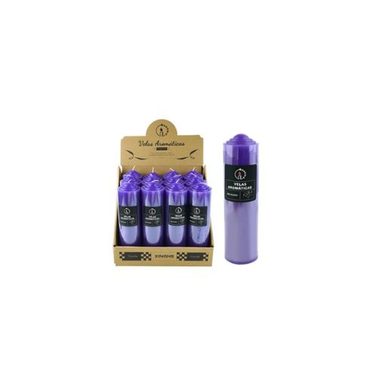 GENERICO - Vela aromática pilar morado 6x20cm 410g