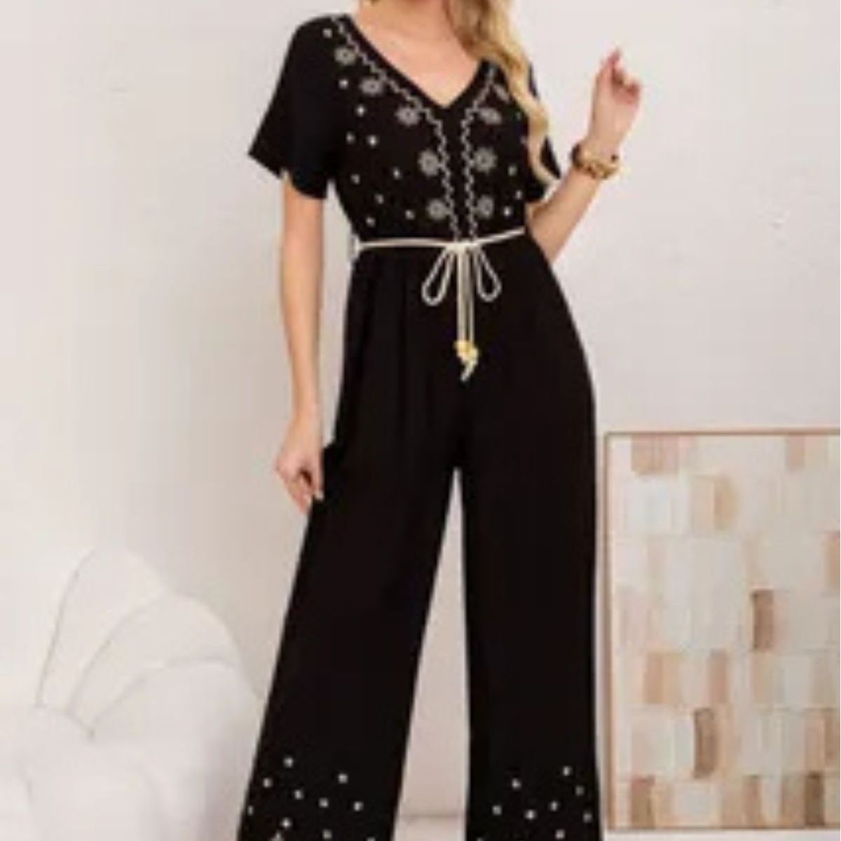 LOOK SHOP - Enterito Largo Lino Mujer Bordado, Tendencia, Viral. 3350