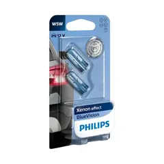 PHILIPS - Pack 2 Ampolletas Xenon Blue Vision W5W T10 12V para Auto