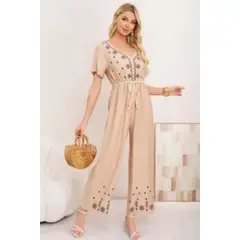 LOOK SHOP - Enterito Largo Lino Mujer Bordado, Tendencia, Viral. 3350