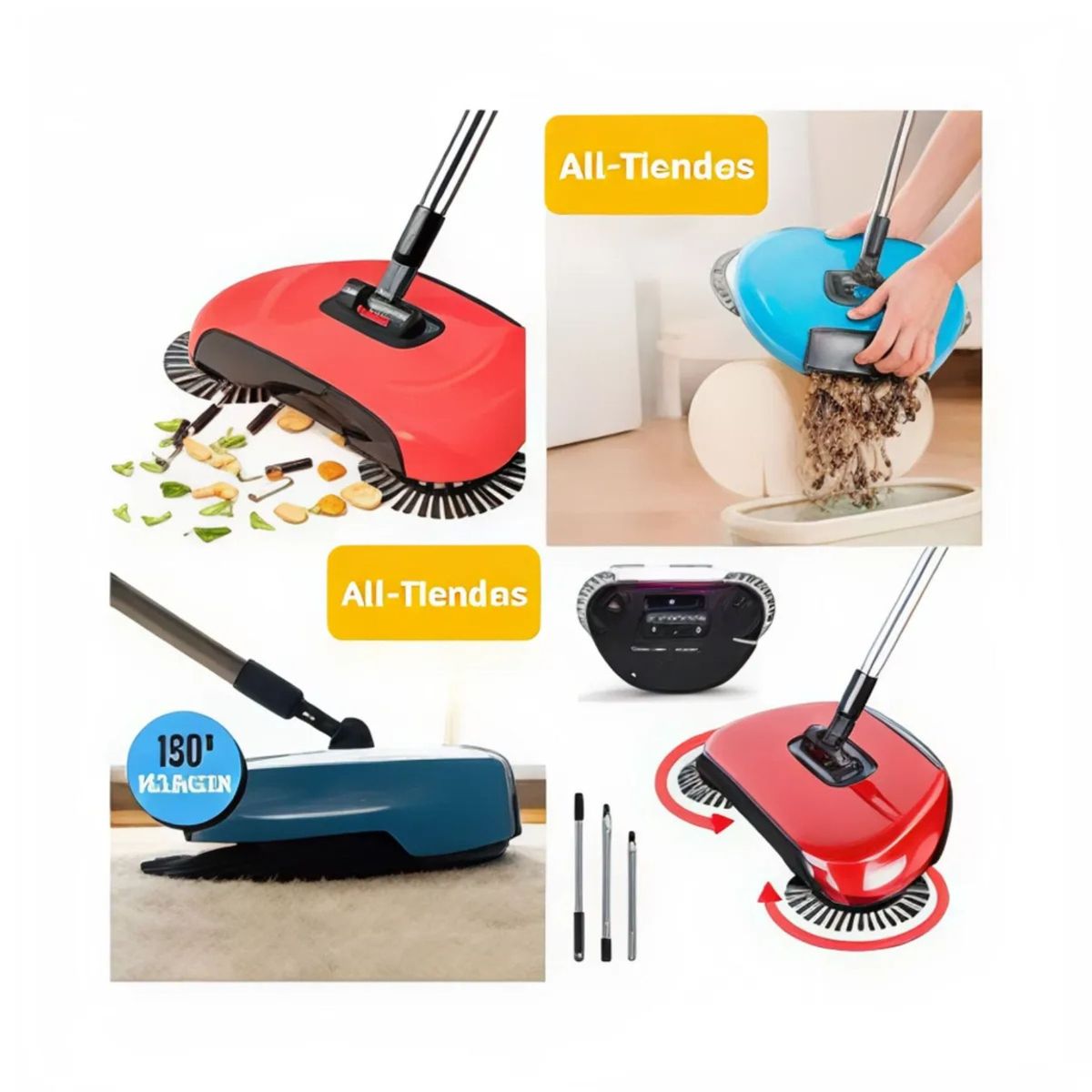 MOVI - Escoba Aspiradora y Barredora Manual 3 en 1