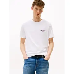 TOMMY HILFIGER - Polera Con Logo Gráfico Regular Fit Blanco