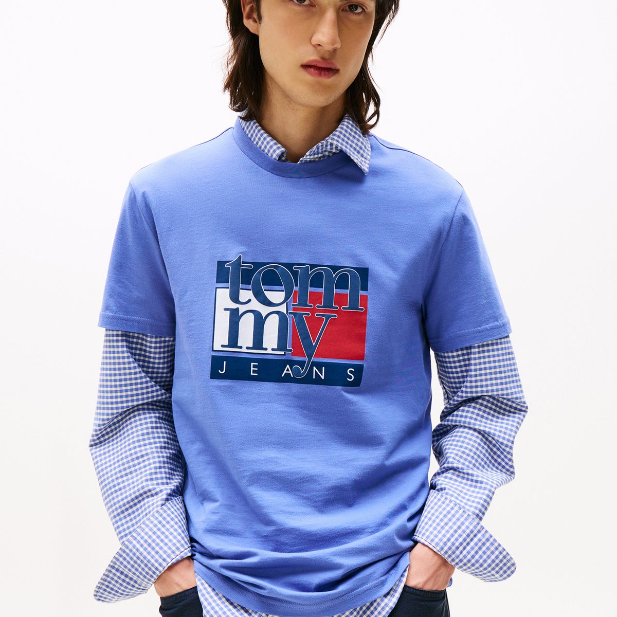 TOMMY HILFIGER - Polera Slim Con Logo Gráfico Azul Tommy Jeans