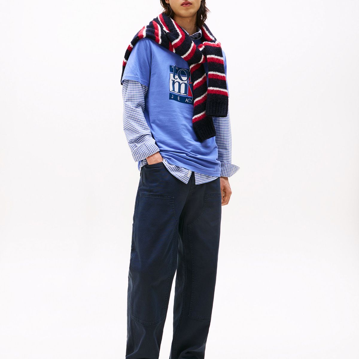 TOMMY HILFIGER - Polera Slim Con Logo Gráfico Azul Tommy Jeans