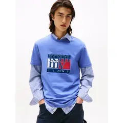 TOMMY HILFIGER - Polera Slim Con Logo Gráfico Azul Tommy Jeans
