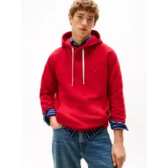 TOMMY HILFIGER - Polerón Essential Con Logo Bordado Rojo