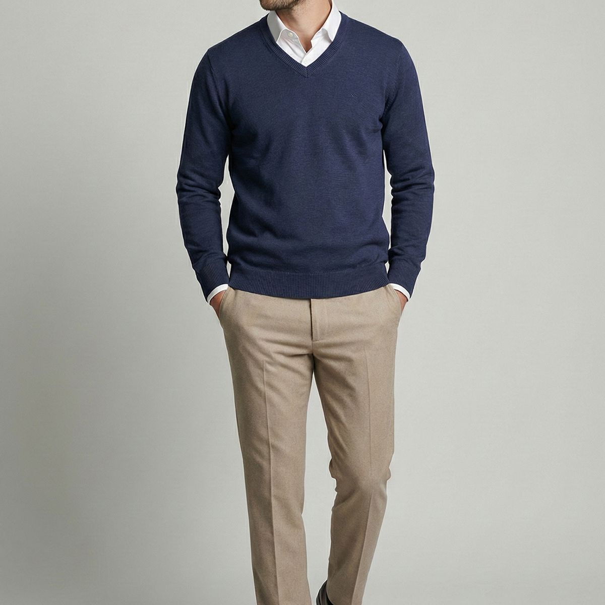 FEROUCH - Sweater Arizona V-Neck Steel Ferouch
