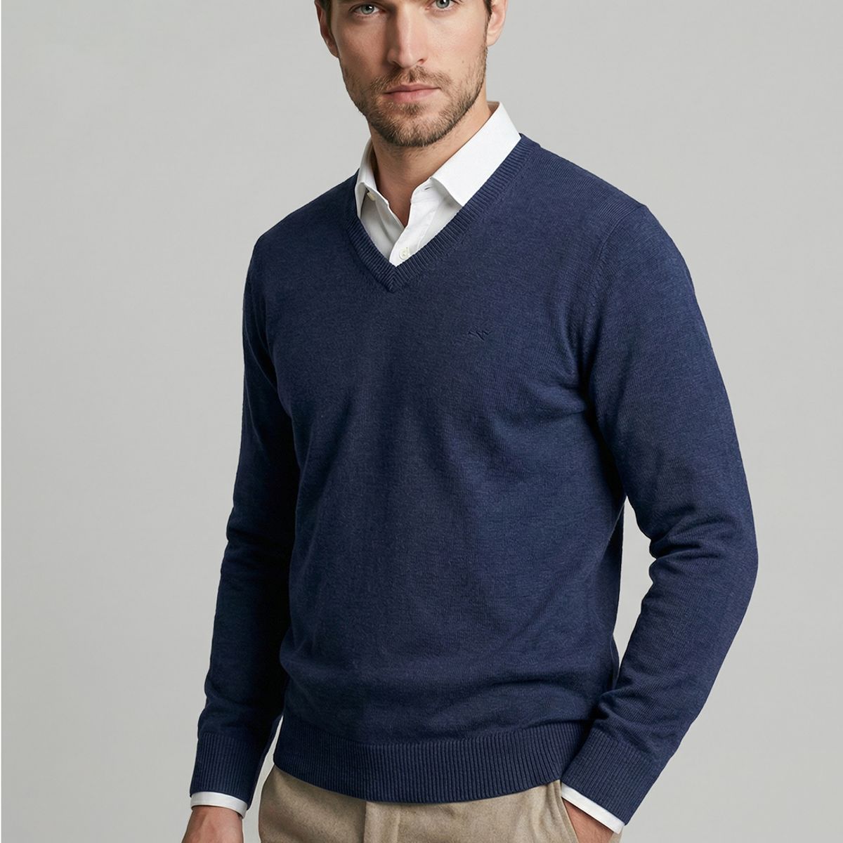 FEROUCH - Sweater Arizona V-Neck Steel Ferouch