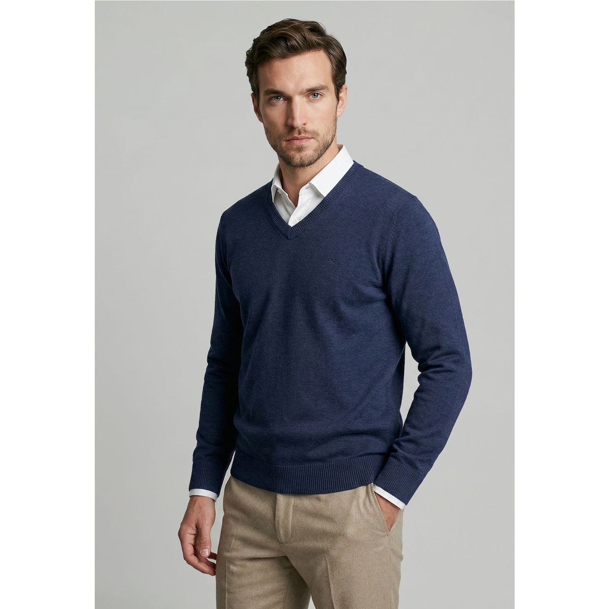 FEROUCH - Sweater Arizona V-Neck Steel Ferouch