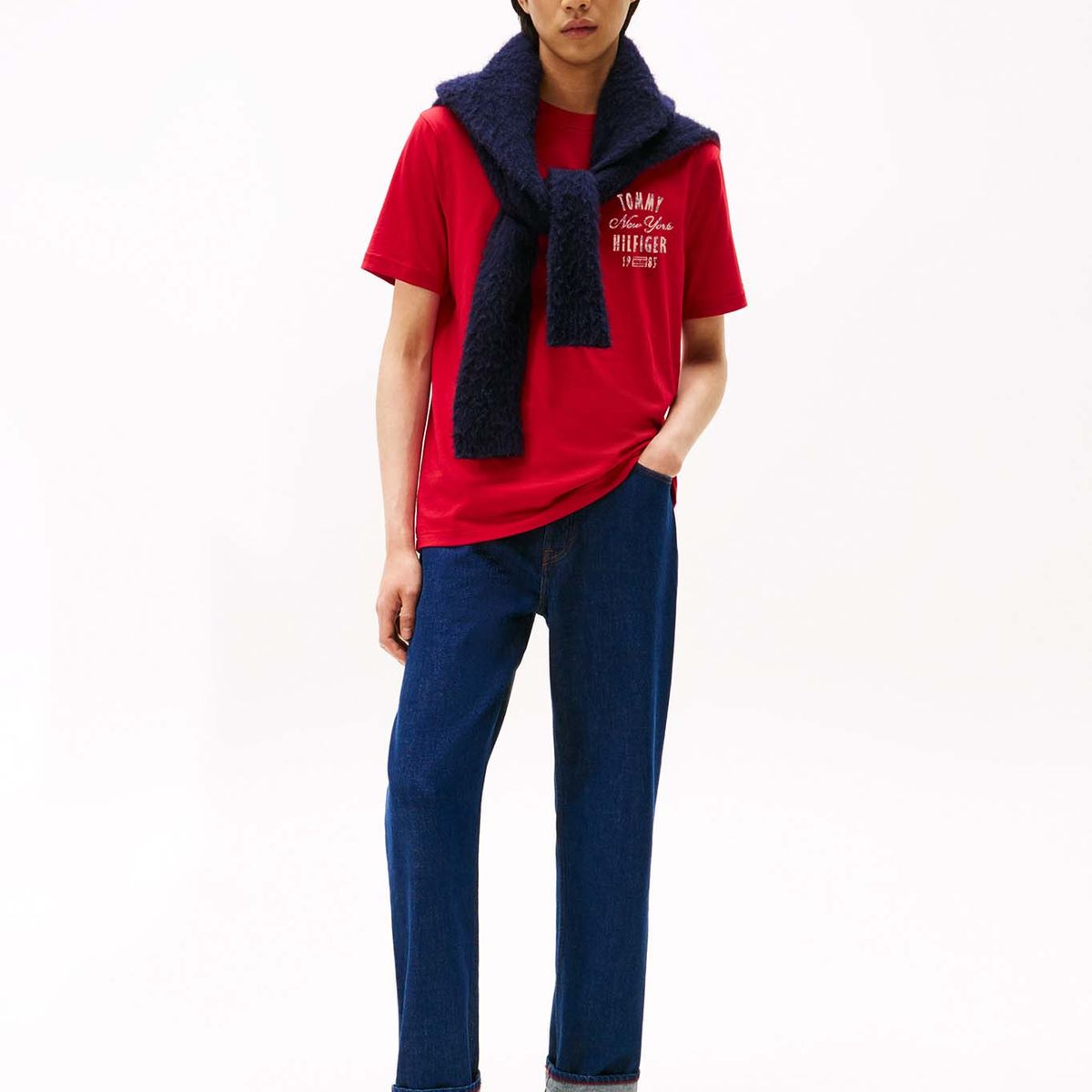 TOMMY HILFIGER - Polera Con Logo Gráfico Regular Fit Rojo Tommy Hilfiger