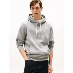 TOMMY HILFIGER - Polerón Hoodie Essential Con Logo Gris