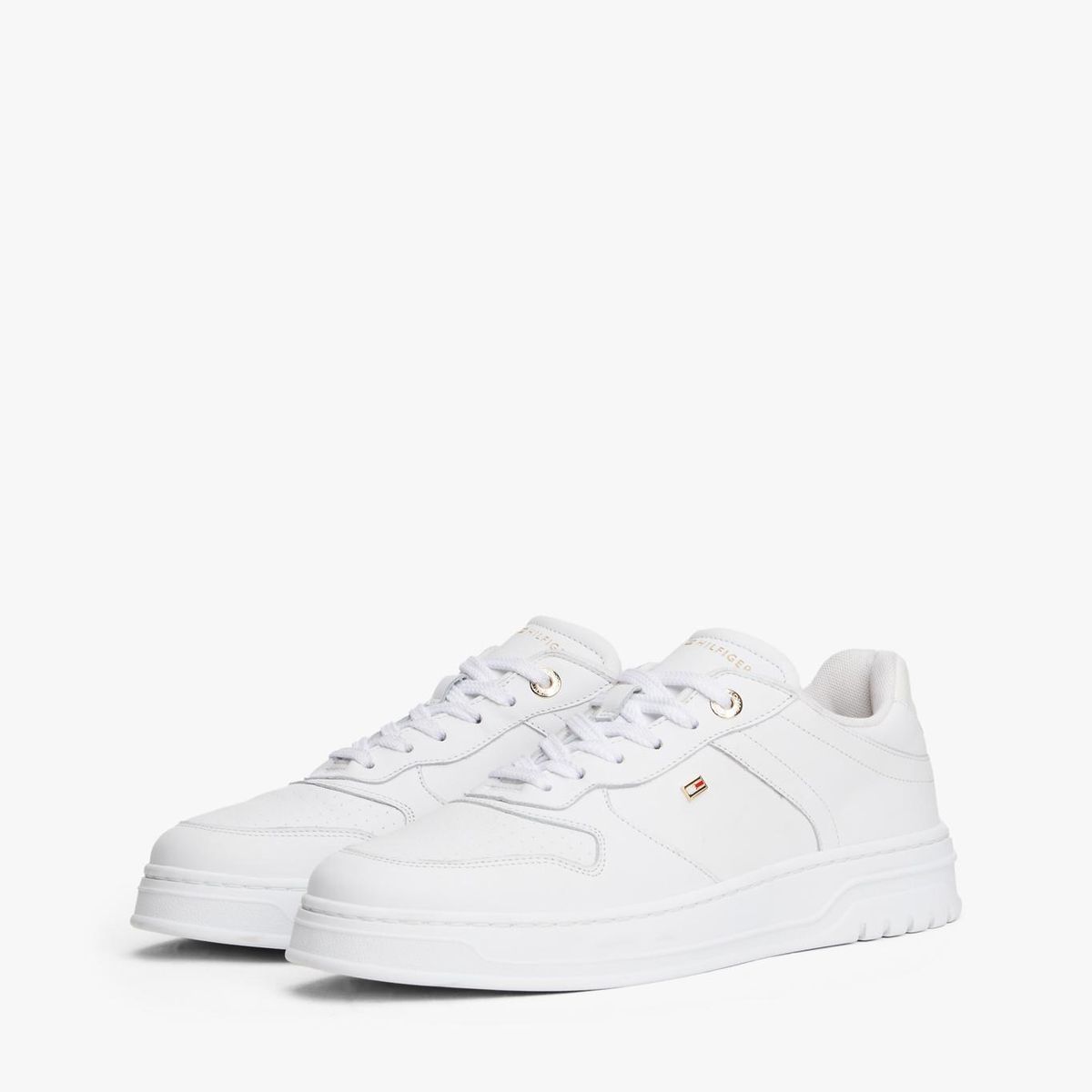 TOMMY HILFIGER - Zapatillas De Cuero Suela Cupsole Blanco Tommy Hilfiger