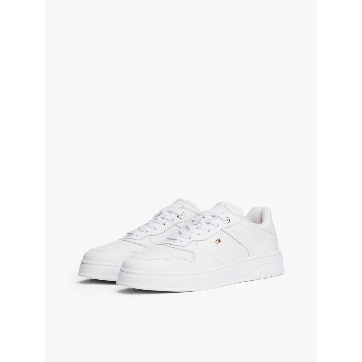 TOMMY HILFIGER - Zapatillas De Cuero Suela Cupsole Blanco Tommy Hilfiger