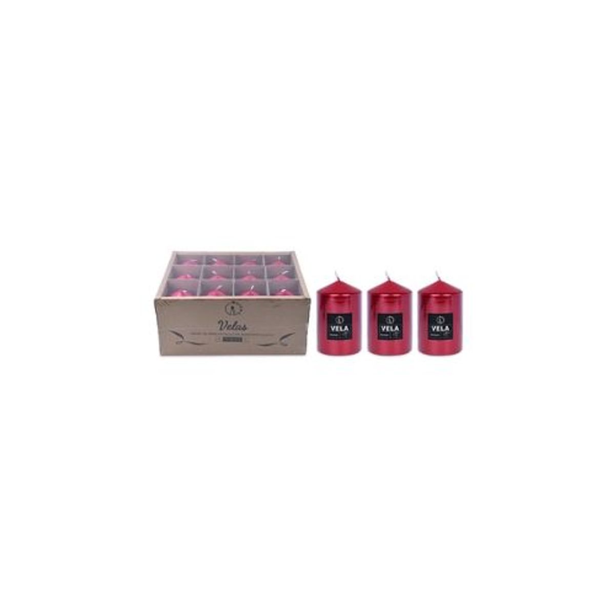 GENERICO - Vela aromática pilar rojo metalizada 713cm
