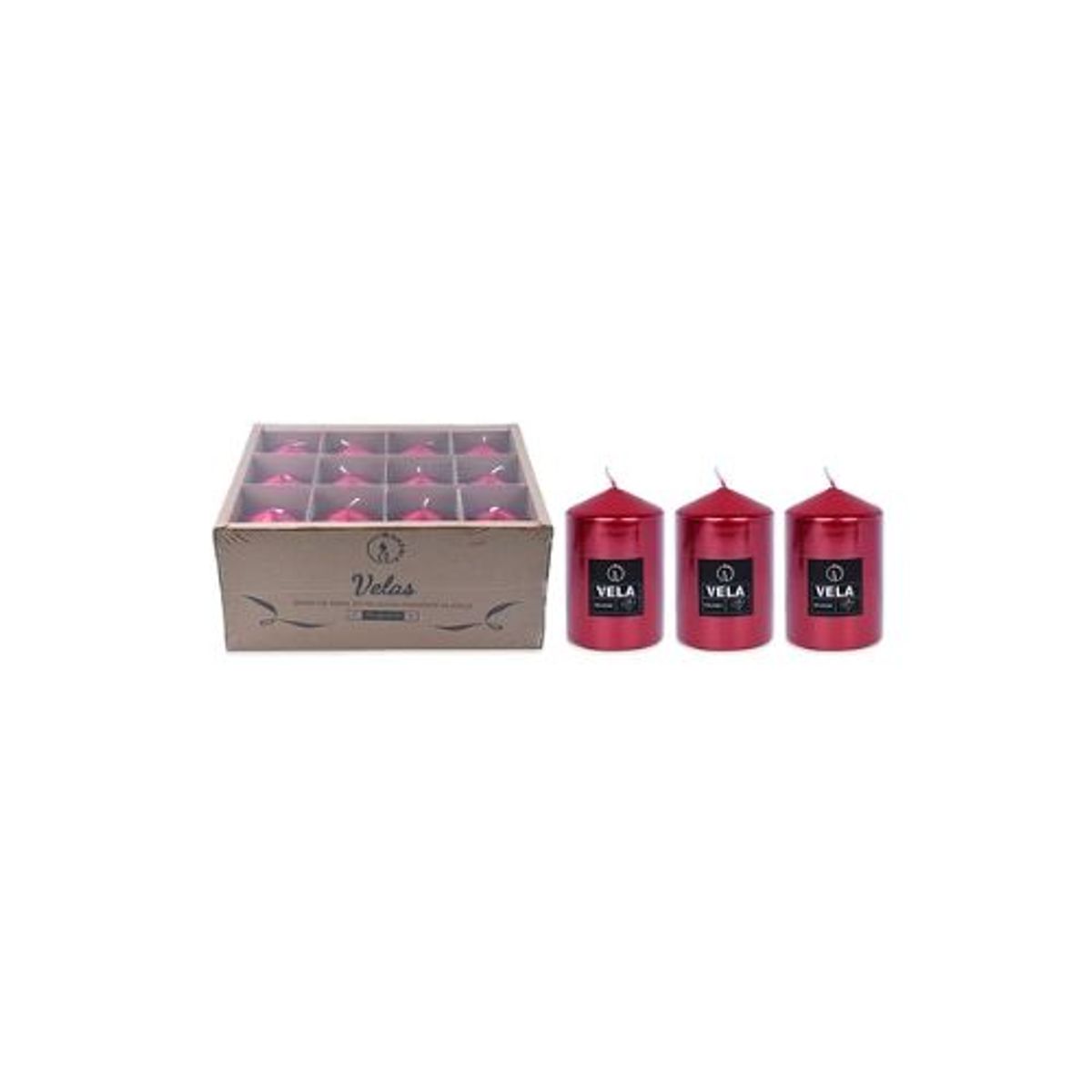 GENERICO - Vela aromática pilar rojo metalizada 713cm