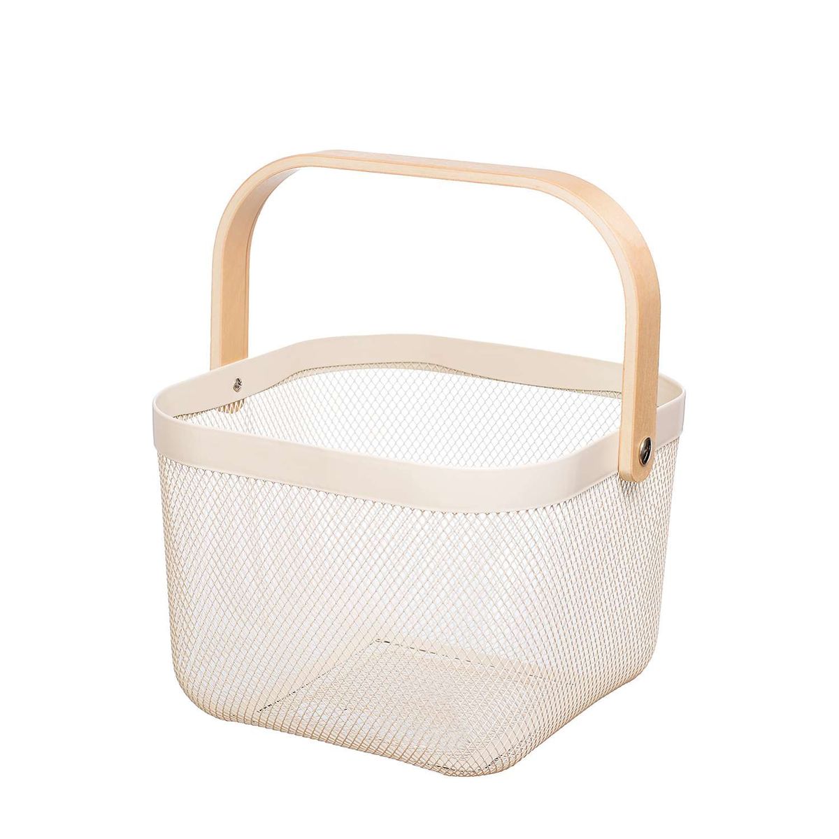 HOME ESSENTIALS - Canasto de metal multiuso blanco