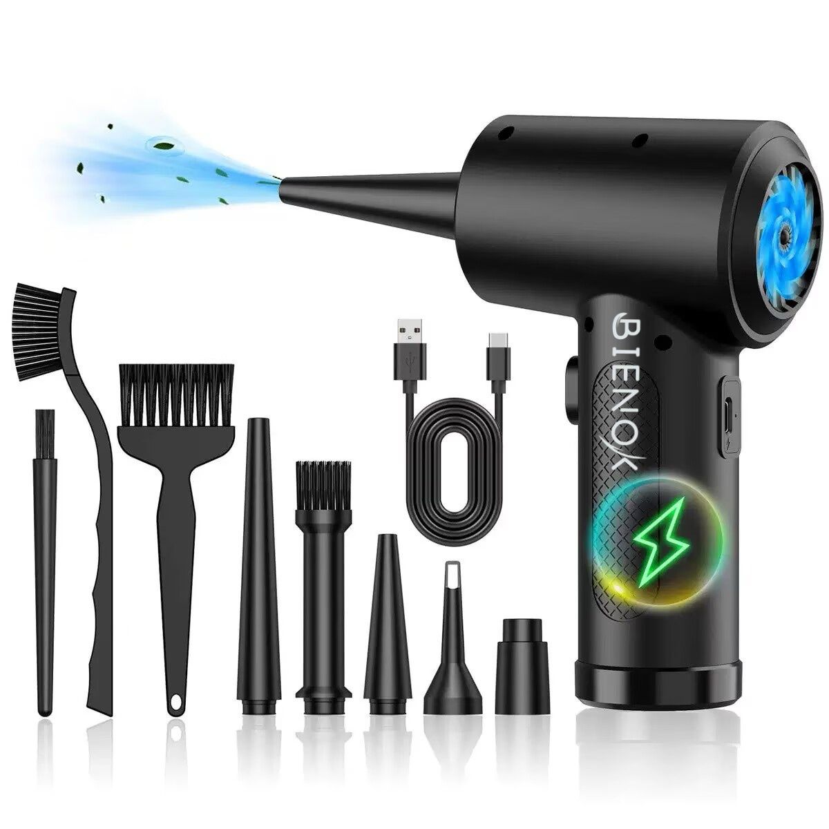 GENERICO - Soplador De Aire Eléctrico 51000rpm 6000mah Con 5 Boquillas