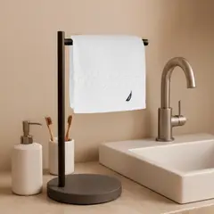 NAUTICA - Toalla de cara SIGNATURE 100% algodón 33x33cm frescura y suavidad blanca
