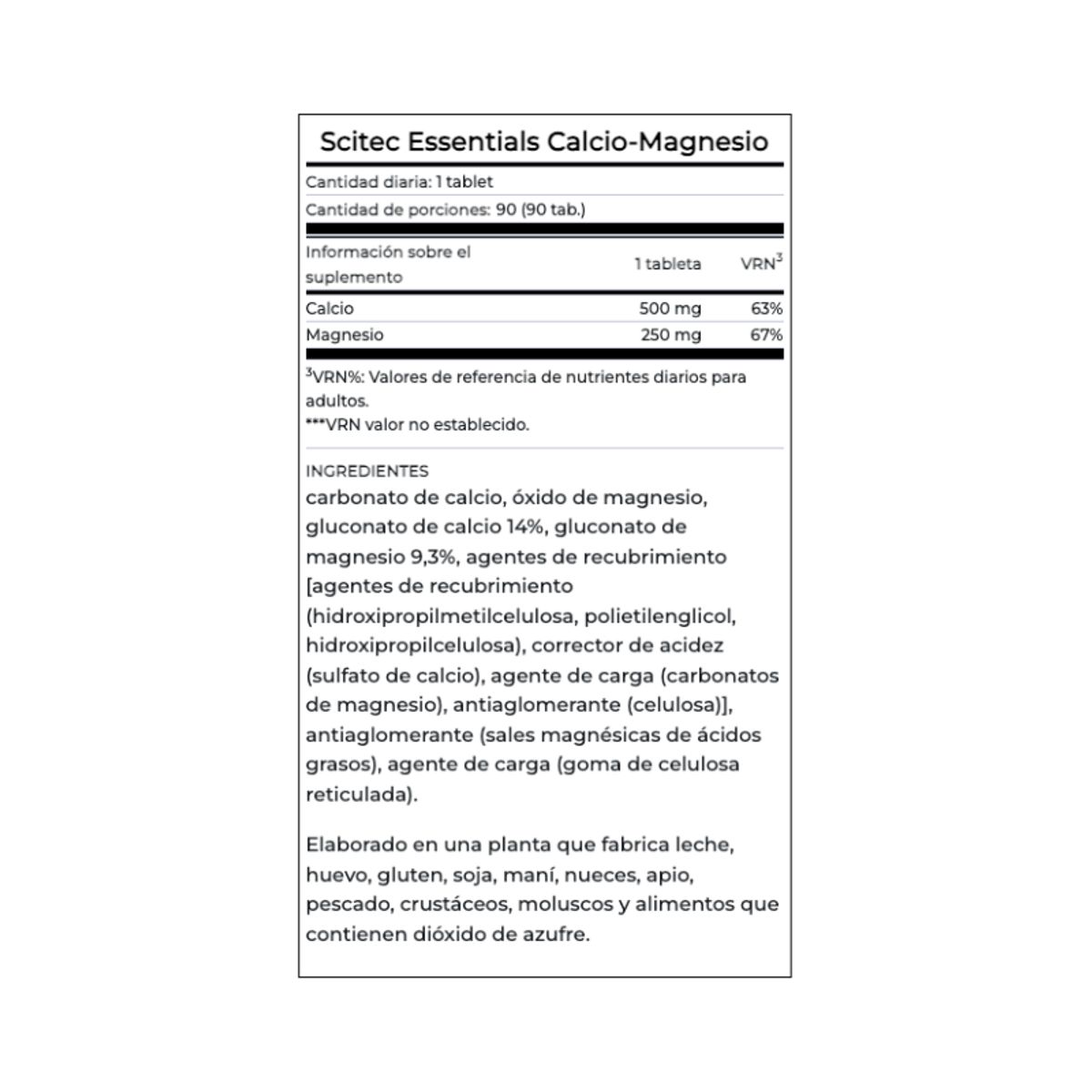 SCITEC NUTRITION - Calcio Magnesio 90 Capsulas Scitec Nutrition