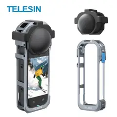 TELESIN - Jaula de Aluminio para Insta360 X5 + Protector -