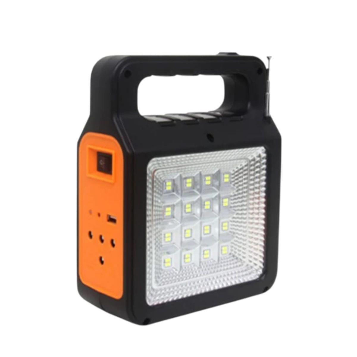 GENERICO - Radio Linterna Luz Solar A Bateria Con 3 Luces Usb Mp3