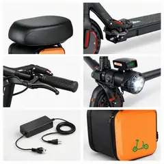MOVI - Scooter Urbano Plegable con Asiento Desmontable (Incluye bolso) 30 KM - (4-5 Horas de carga)