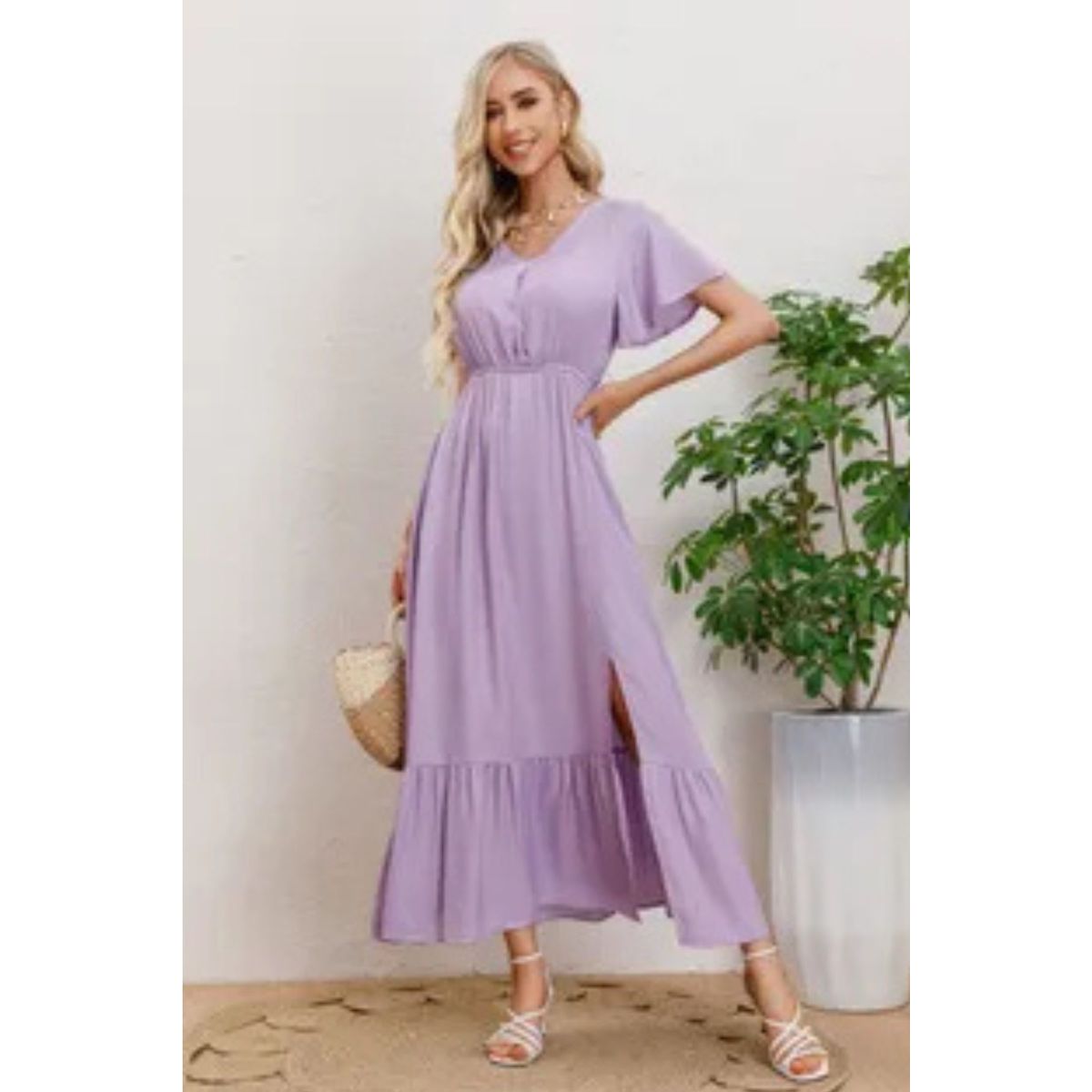 LOOK SHOP - Vestido Largo Viscosa Mujer. Maxi Vestido 3328