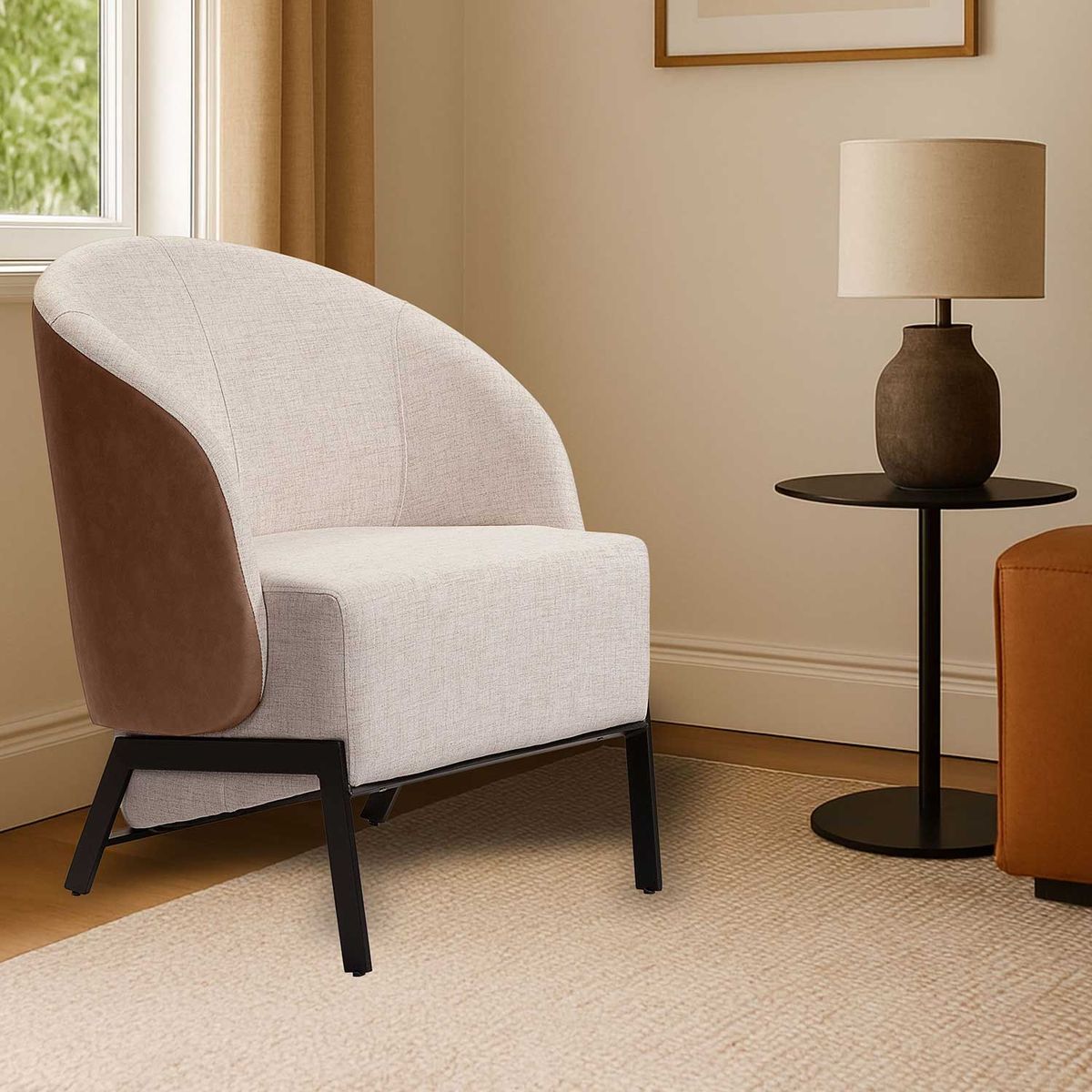 ALAIA HOME - Poltrona Bruccia Beige Eco-cuero Café