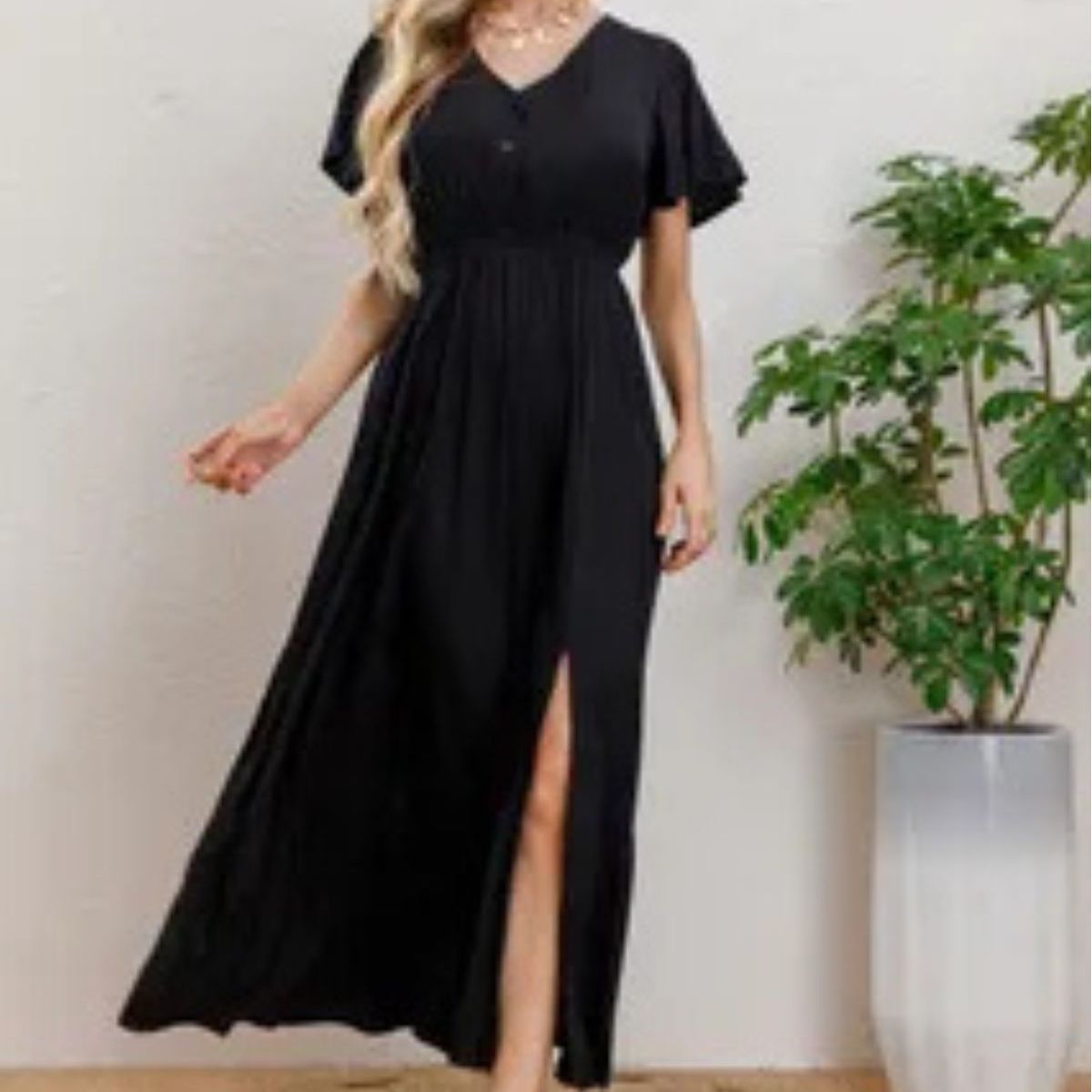 LOOK SHOP - Vestido Largo Viscosa Mujer. Maxi Vestido 3328