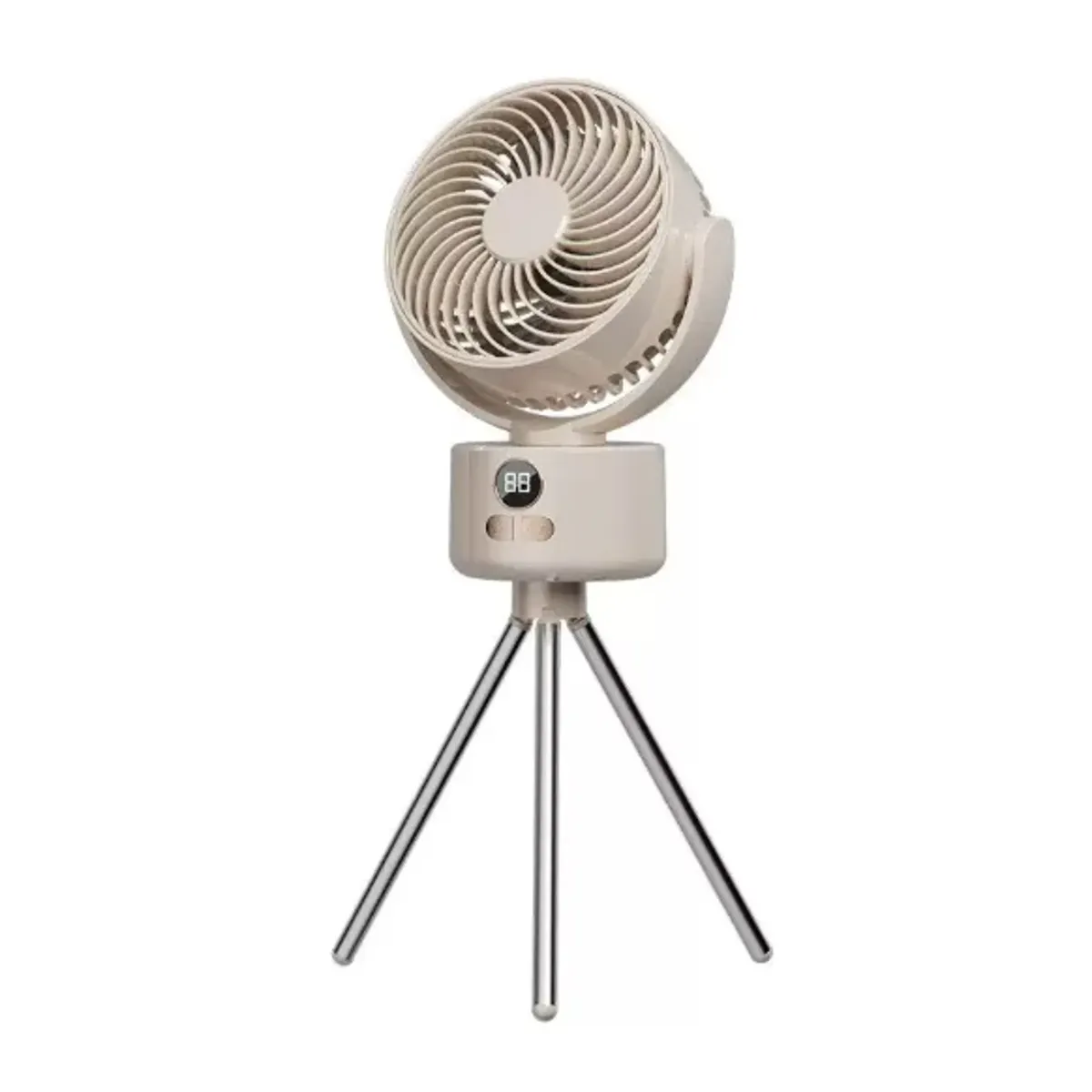 GENERICO - Ventilador Portátil Recargable Con Trípode Para Camping BEIGE