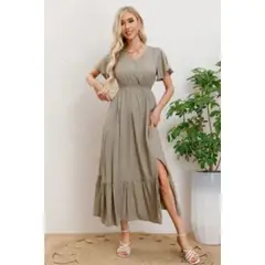 LOOK SHOP - Vestido Largo Viscosa Mujer. Maxi Vestido 3328