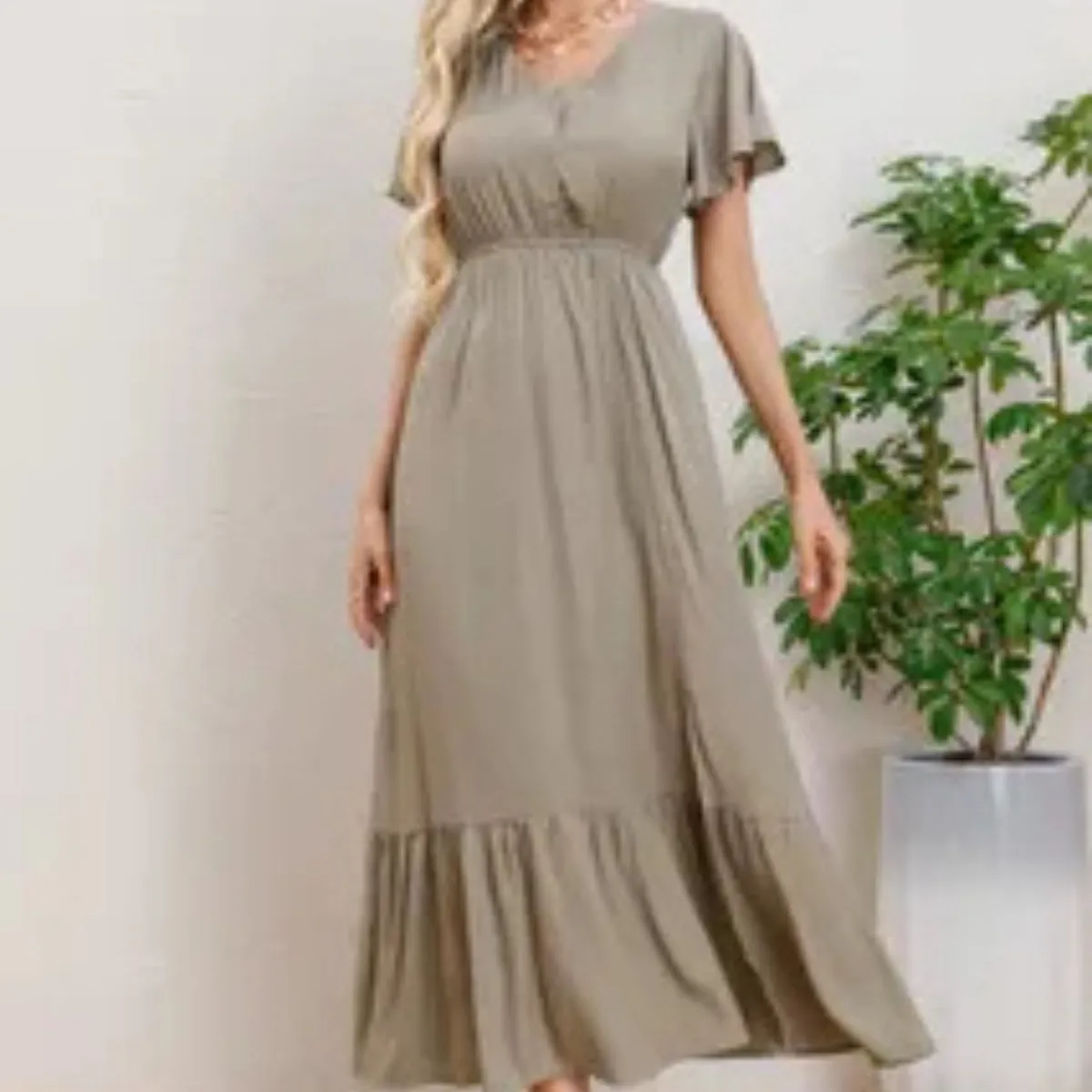 LOOK SHOP - Vestido Largo Viscosa Mujer. Maxi Vestido 3328