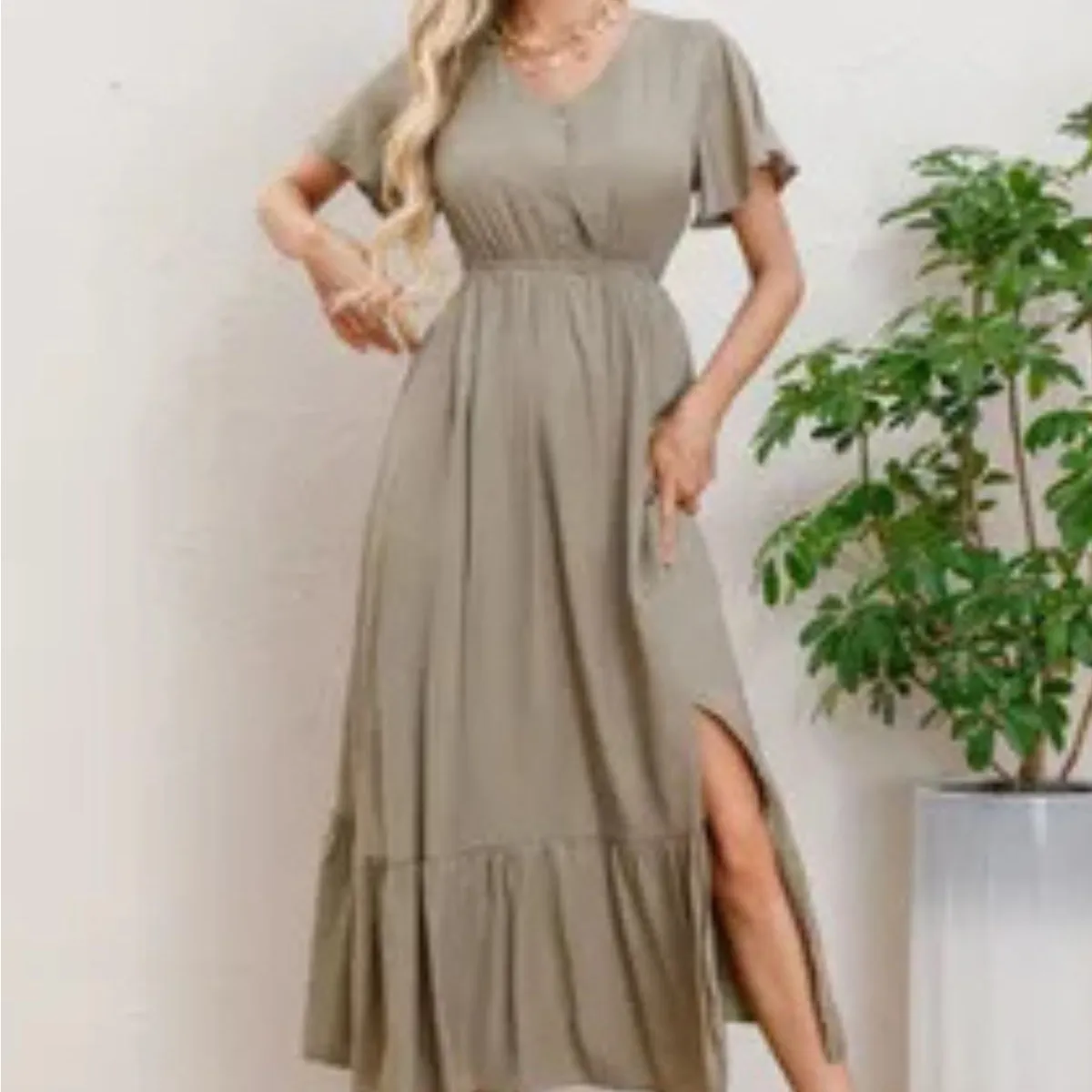 LOOK SHOP - Vestido Largo Viscosa Mujer. Maxi Vestido 3328