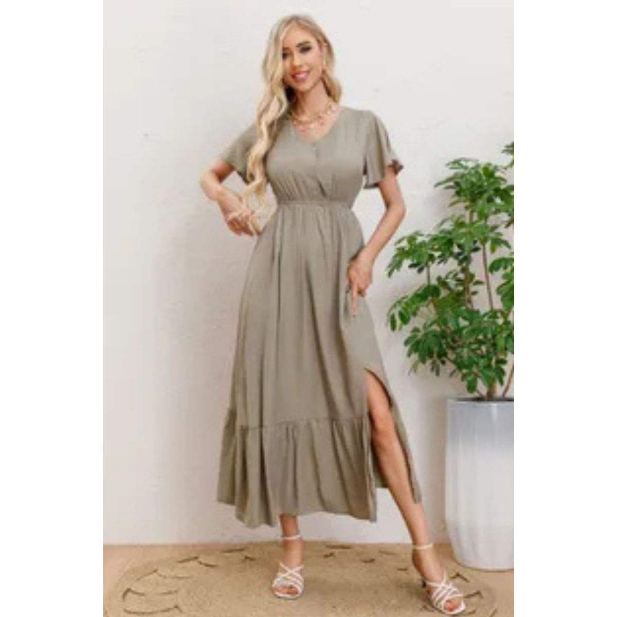 LOOK SHOP - Vestido Largo Viscosa Mujer. Maxi Vestido 3328